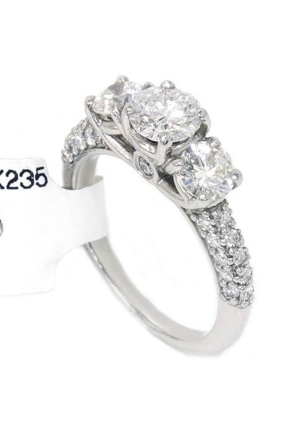 Pompeii 2ct Three Stone Diamond Ring 950 Platinum (F,SI)