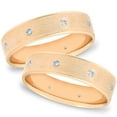thumbnail image 1 of Pompeii3 Gold 2ct Comfort Brushed Diamond Wedding Ring Set, 1 of 4