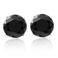 thumbnail image 1 of Pompeii 3 1/2 Ct TW (8mm) Round Black Moissanite Studs 14k Yellow Gold (,), 1 of 4