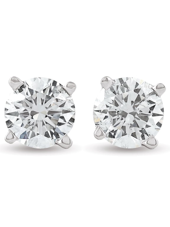 3/4Ct TDW Genuine Diamond Studs in 14k White Gold (IJ,I2-I3)