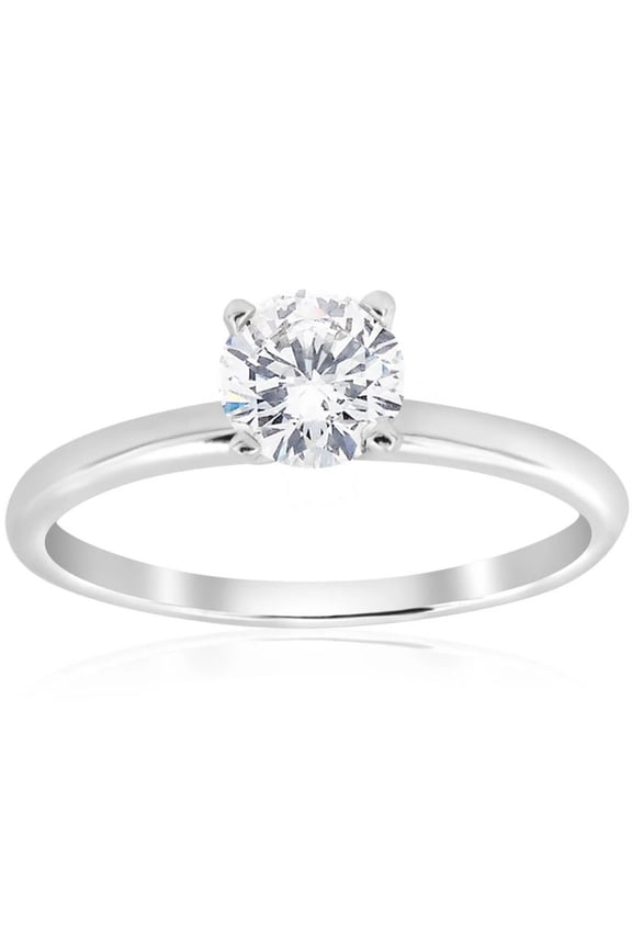 Pompeii 3/4 Ct Round-Cut Natural Diamond Solitaire Engagement Ring 14k White Gold (G/H,I1)