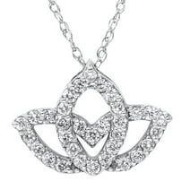 Pompeii3 3/8ct Diamond Lotus Flower Pendant Necklace 14K White Gold