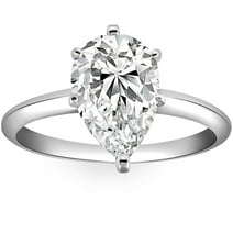 1.22 Ct Solitaire Pear Shaped Diamond Engagement Rings for Women Solid ...