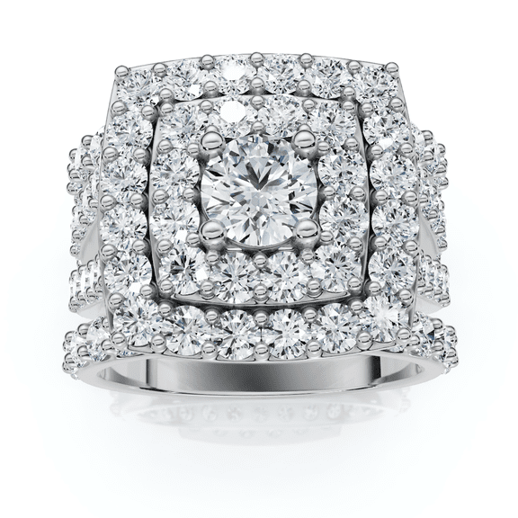 Pompeii 3 ct Diamond Engagement Wedding Cushion Halo Ring Set 10k White Gold Lab Grown