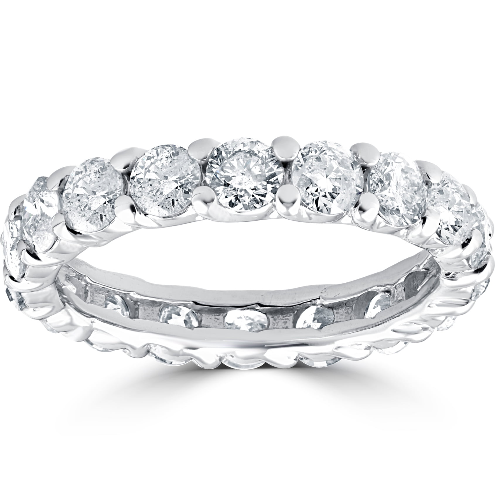 Pompeii3 3Ct Diamond Eternity Wedding Ring Lab Grown Diamonds 14k White