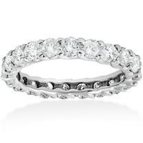 Pompeii 3ct Trellis Diamond Eternity Wedding Ring 14K White Gold (I/J,I2-I3)