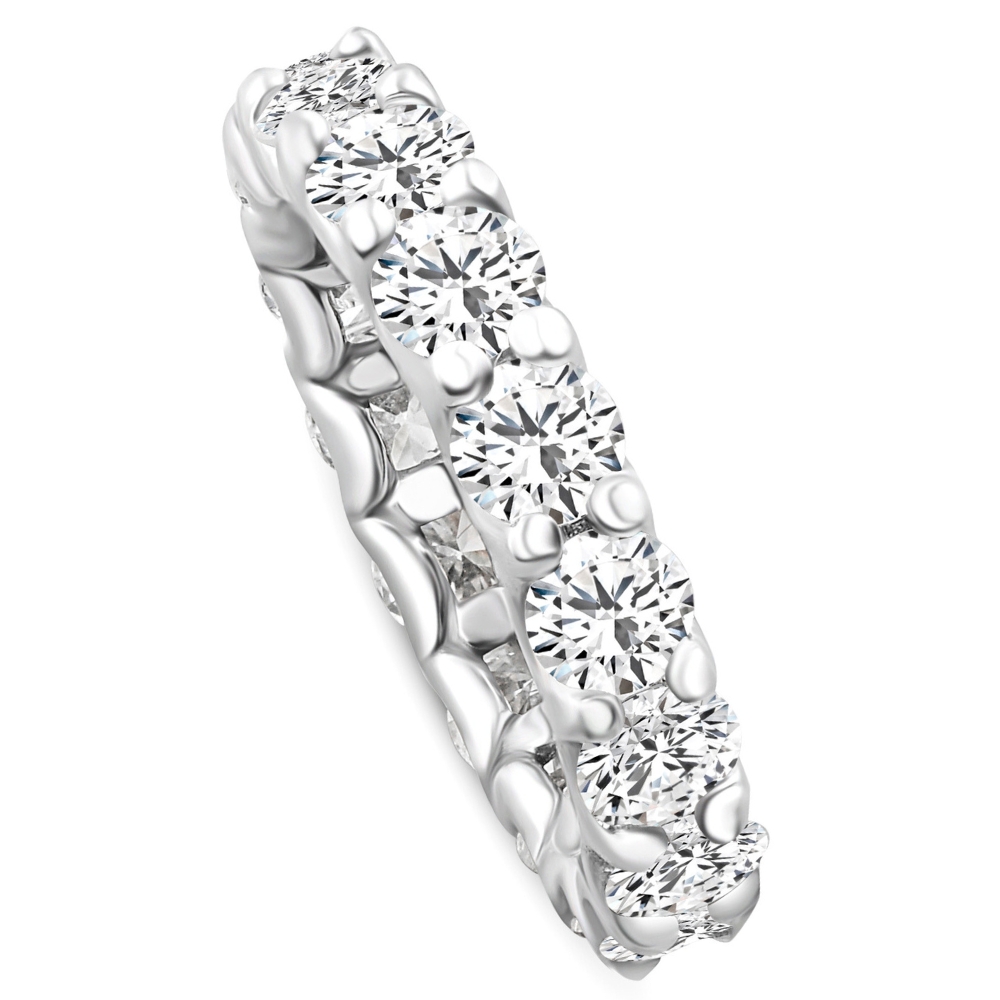 Pompeii3 4Ct TW Lab Grown Diamond U Prong Eternity Ring Anniversary