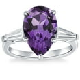 thumbnail image 1 of Pompeii 5Ct Pear Shape Amethyst & Moissanite Ring 14k White Gold (,), 1 of 6