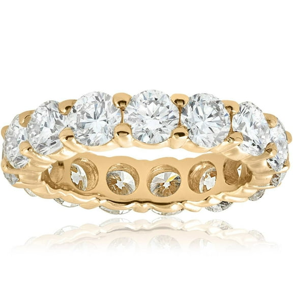 Pompeii3 5Ct Prong Diamond Eternity Wedding Ring 14K Yellow Gold (I-J,I2) for Women's