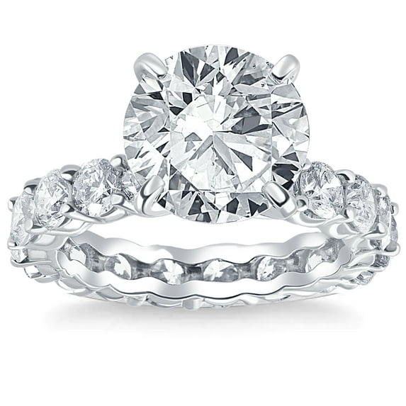 Pompeii 7Ct Diamond Eternity Engagement Ring Lab Grown 14k White Gold (G/H,VS1)