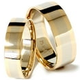 thumbnail image 1 of Pompeii3 8/6mm Plain 14K Two Tone Wedding Band Set, 1 of 2