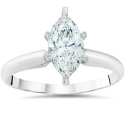 POMPEII3 Pompeii Certified 1Ct Marquise Diamond Engagement Ring 14k White Gold Lab Grown (FG,VS)