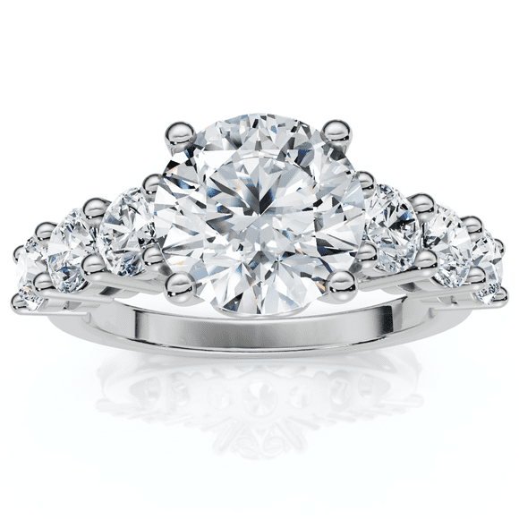 Pompeii Certified 3 Ct Diamond Engagement Ring 14k White Gold Lab Grown (G/H,VS2-SI1)