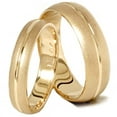 thumbnail image 1 of Pompeii3 Channel Brushed Wedding Band Set 14K Yellow Gold, 1 of 5