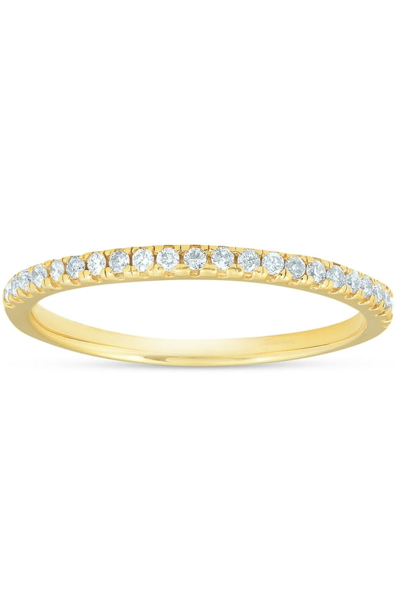 Pompeii Diamond Wedding Ring Womens Stackable Band 10k Yellow Gold (H/I,I1-I2)