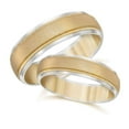 thumbnail image 1 of Pompeii3 Gold Matching His Hers Two Tone Wedding Band Ring Set, 1 of 2