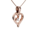 thumbnail image 1 of Pompeii Heart Shape Solitaire Diamond Pendant Necklace in 14k White Yellow or Rose Gold, 1 of 2