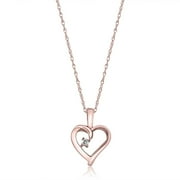 Pompeii3 Heart Shape Solitaire Diamond Pendant Necklace in 14k White Yellow or Rose Gold