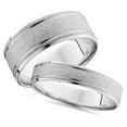 thumbnail image 1 of Pompeii3 8/4mm Hammered His Hers Wedding Band 14K White Ring Set, 1 of 3
