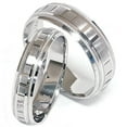 thumbnail image 1 of Pompeii3 Matching His Hers White Gold Wedding Band Ring New Set, 1 of 3