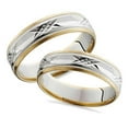 thumbnail image 1 of Pompeii3 Matching Swiss Cut 14k Gold His Hers Wedding Band Set, 1 of 3