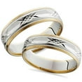 thumbnail image 1 of Pompeii3 Matching Swiss Cut 14k Gold His Hers Wedding Band Set, 1 of 3