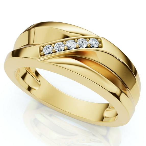 Pompeii Men's Diamond Wedding Ring Lab Grown 10k Gold (F/G,VS1-VS2)