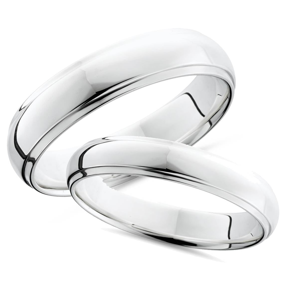Pompeii3 Platinum Matching His Hers Polished Wedding Bands Set Walmart