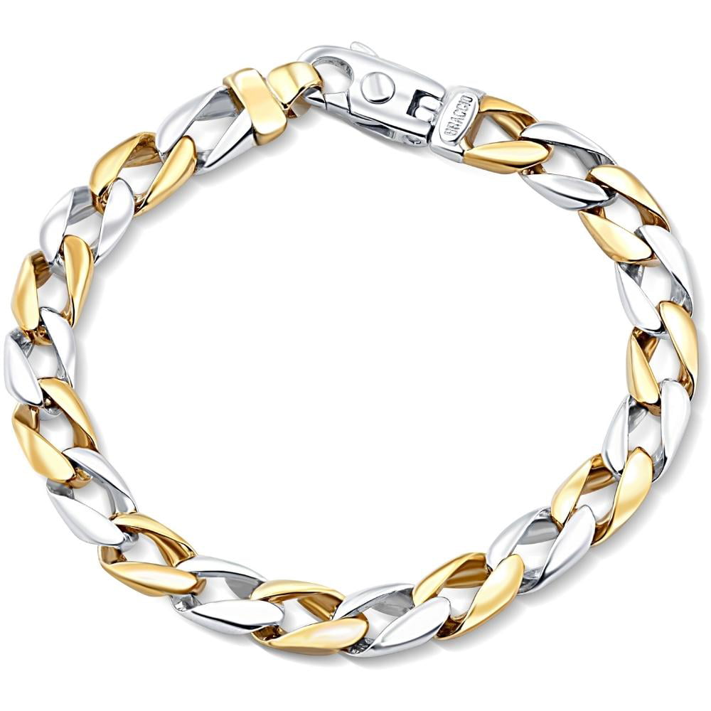 Buy Yellow Chimes Chain Bracelet for Men 18K Gold Plated Broad Thick &  Heavy Golden Double Layer Chain Link Bracelet for Men and Boys. at Amazon.in