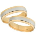 thumbnail image 1 of Pompeii3 Platinum & 18k Yellow Gold Two Tone Polished Comfort Fit Wedding Band Set, 1 of 4