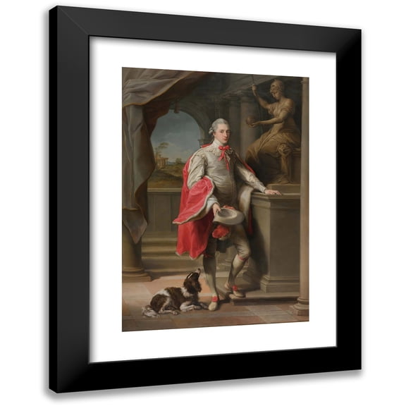 Pompeo Batoni 11x14 Black Modern Framed Museum Art Print Titled - Portrait of John, 3rd Baron Monson of Burton