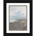 thumbnail image 1 of Pompeo Mariani 18x24 Black Ornate Framed Double Matted Museum Art Print Titled: On the Beach of Bordighera (1909), 1 of 5