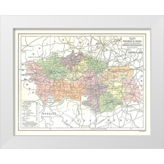 Pompido 14x12 White Modern Wood Framed Museum Art Print Titled - Toledo Province Spain - Pompido 1913