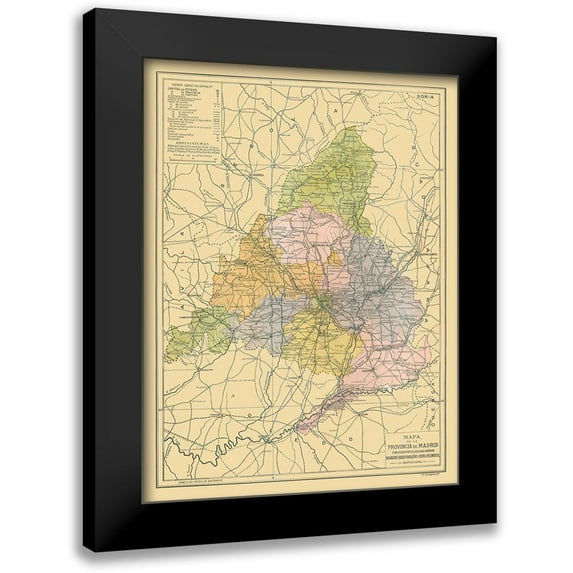 Pompido 15x18 Black Modern Framed Museum Art Print Titled - Madrid Province Spain - Pompido 1913
