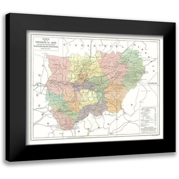 Pompido 24x19 Black Modern Framed Museum Art Print Titled - Jaen Province Spain - Pompido 1913
