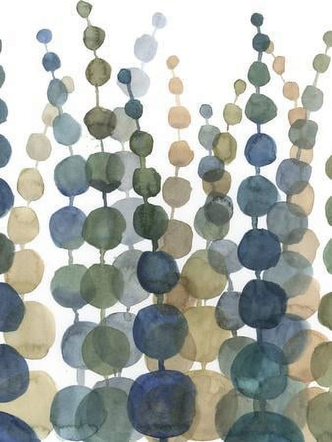 Modern Floral Blue and Green Canvas Wall Art, 24x32