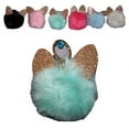 thumbnail image 1 of Pompom Faux Fur w/ Ears Cat Bunny Key Chain Purse Bag Fob Charm 6Pcs (POMKC2 ZZ), 1 of 1
