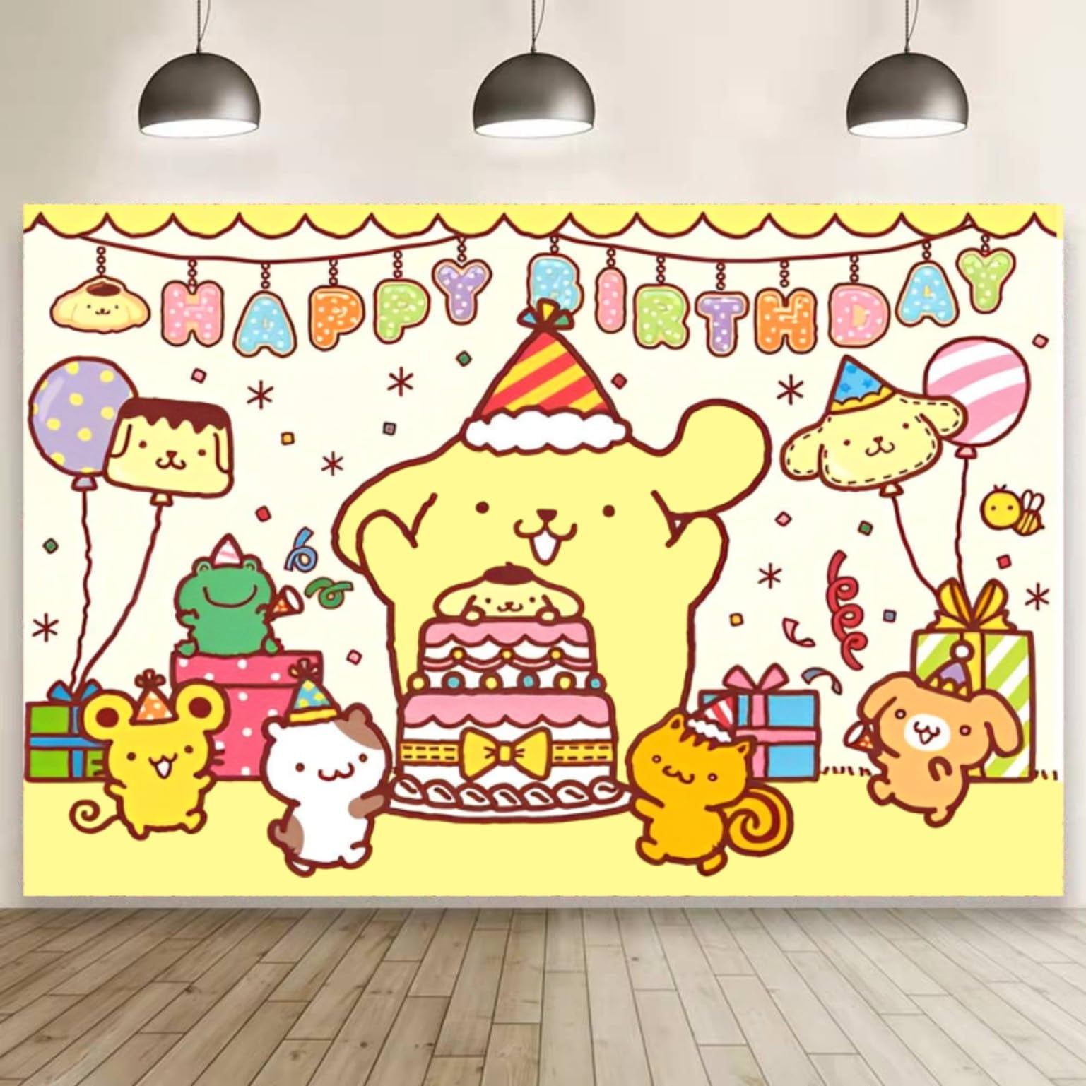 Pompompurin Background Birthday Decorations, Pompompurin Happy Birthday ...