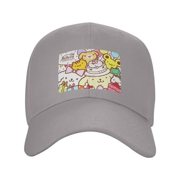 Pompompurin Baseball Cap Men Women Fashion Classic Adjustable Plain Hat Gray