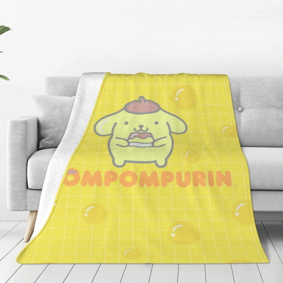 Pompompurin Fleece Blanket Super Soft Cozy Throw Blanket 50"X40", Lightweight Fuzzy Comfy Flannel Blanket Warm Plush Throw Blankets For Couch, Sofa, Bed