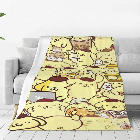 Pompompurin Fleece Blanket Super Soft Cozy Throw Blanket 40"X30", Lightweight Fuzzy Comfy Flannel Blanket Warm Plush Throw Blankets For Couch, Sofa, Bed