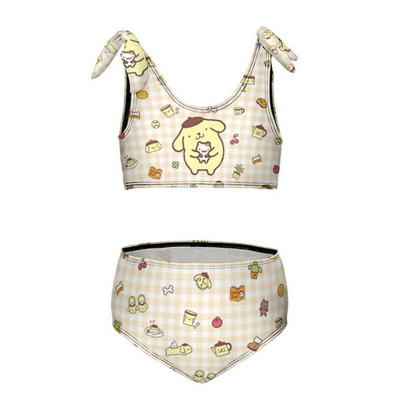Pompompurin Girls' Swimwear Beach Sport Bikini Bathing Suit 2 Piece Swimsuits
