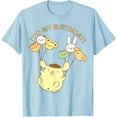 thumbnail image 1 of Pompompurin Its My Birthday DTG Print Unisex T-Shirt,Light Blue Color,Size L, 1 of 5