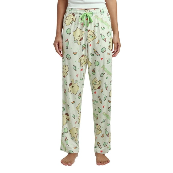Pompompurin Light Green Adult Womens Sleep Pants- Medium