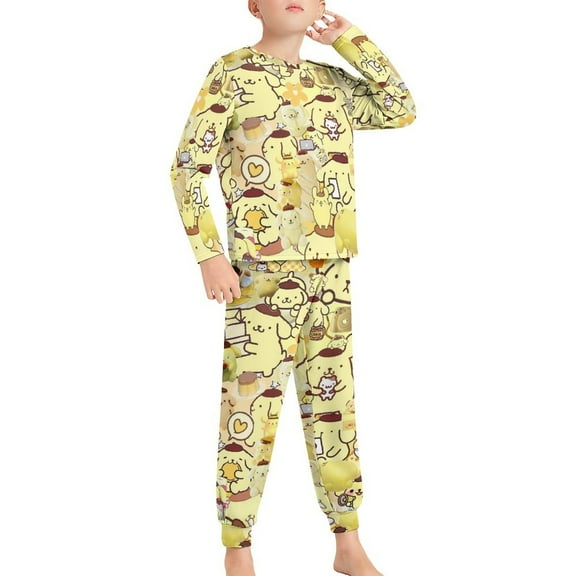 Pompompurin Long Sleeve Top And Pants 2 Piece Pajama Set