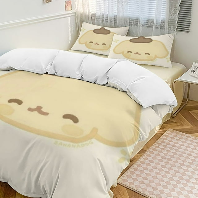 Pompompurin Soft 3Piece Bedding Set (1 Duvet Cover + 2 Pillow Shams