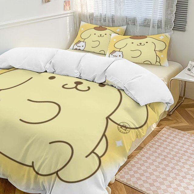 Pompompurin Soft 3Piece Bedding Set (1 Duvet Cover + 2 Pillow Shams