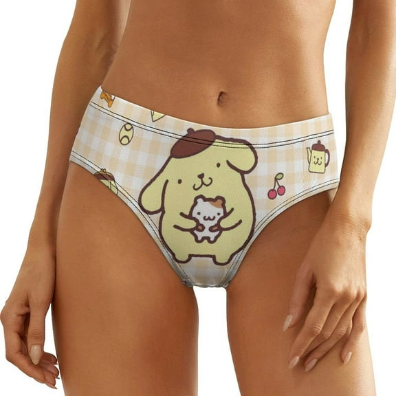 Pompompurin Women's Underwear Low Rise Full Coverage Briefs Breathable Underpants Ladies Regular Plus Size Panties