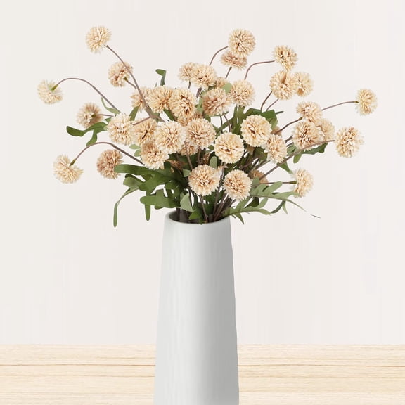 Pompon Mums Artificial Flowers, 8pcs Stems Faux Silk Mini Chrysanth, Bulk Fake Wedding Filler Flowers Flower Ball for DIY Bouquet Centerpieces Floral Arrangements Shower Decorations