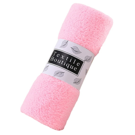 Pompotops 1 Pack Hand Towels - Quick Drying - Microfiber Coral Velvet Highly Absorbent Towels - Multipurpose Hotel Bathroom Hand Towel 13 X 29 Inches, Pink